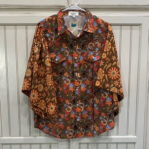 Floral Western Button-Up Shirt